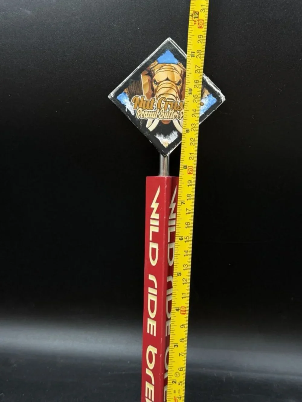 Wild Ride Brewing Nut Crusher Peanut Butter Porter Beer Tap Handle Knob 11